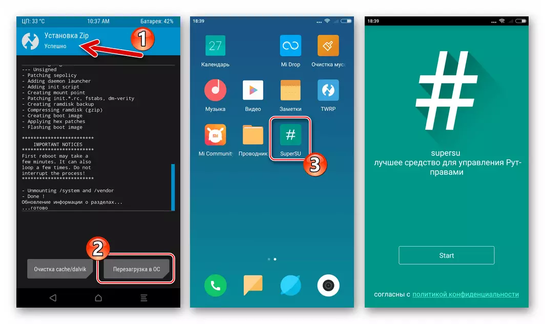 Xiaomi Redmi Note 3 Pro Ruttle Droits reçus, Supersu installé