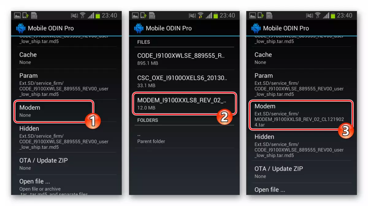 Samsung Galaxy S 2 GT-I9100 Poŝtelefona Odino Modemo Bildo Firmware