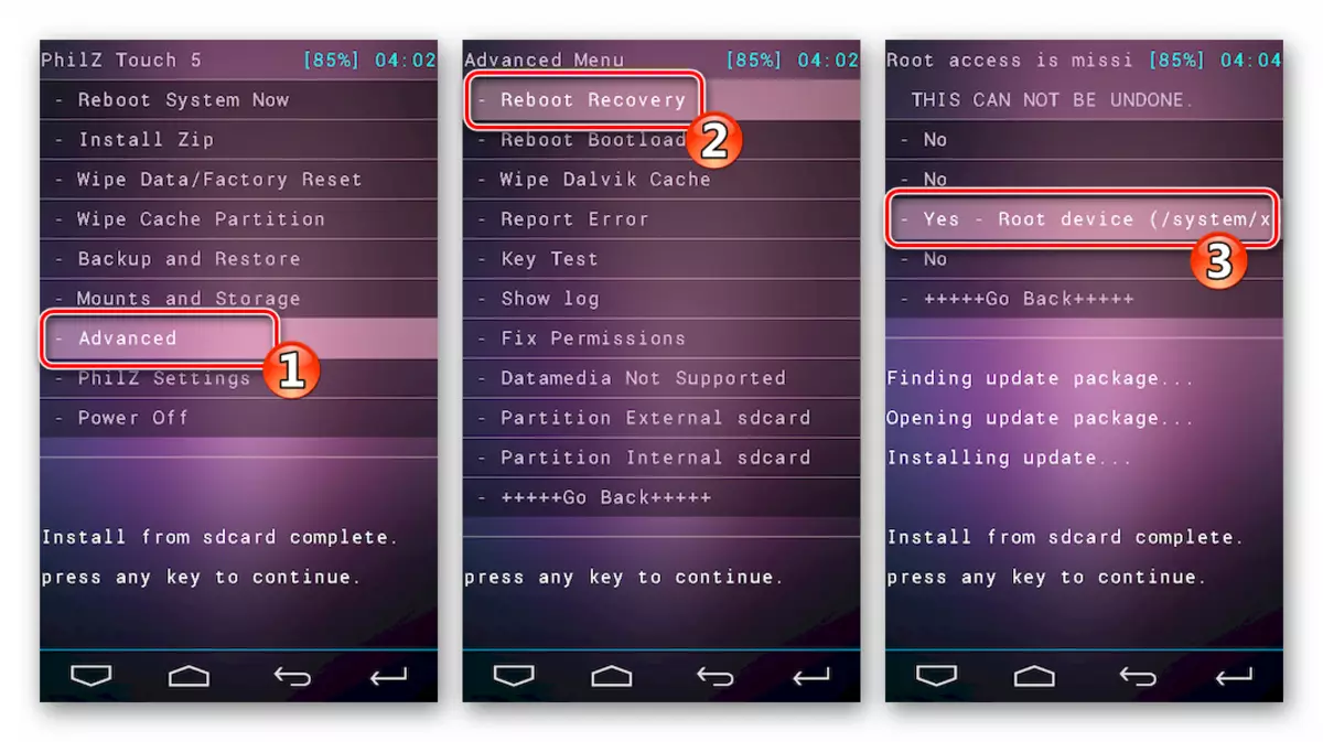 Samsung Galaxy S 2 GT-I9100 Philz Touch Recovery Advanced - Reboot helyreállítás - Root eszköz