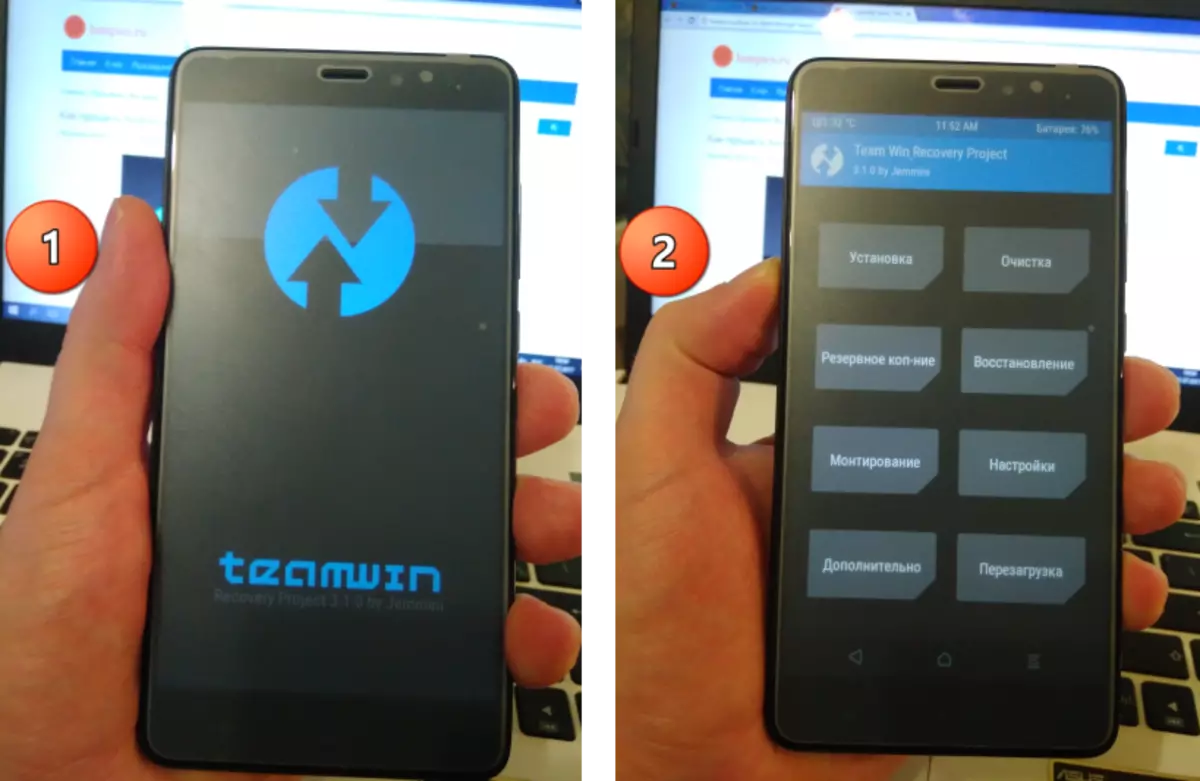 Xiaomi Redmi Note 4 Oppstart i Teaw Win Recovery (TWRP)