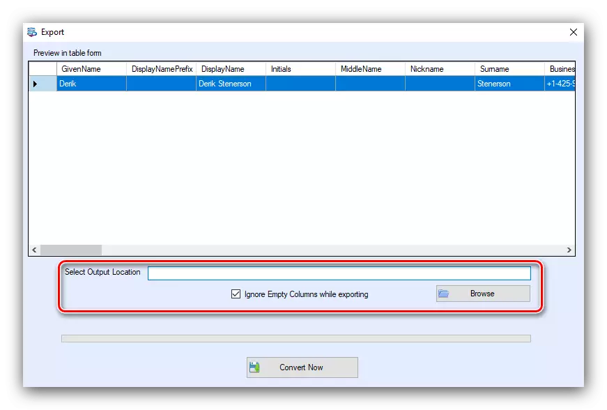 Memasang lokasi fail siap dalam Softaken VCF ke CSV Converter untuk menukar VCF ke CSV