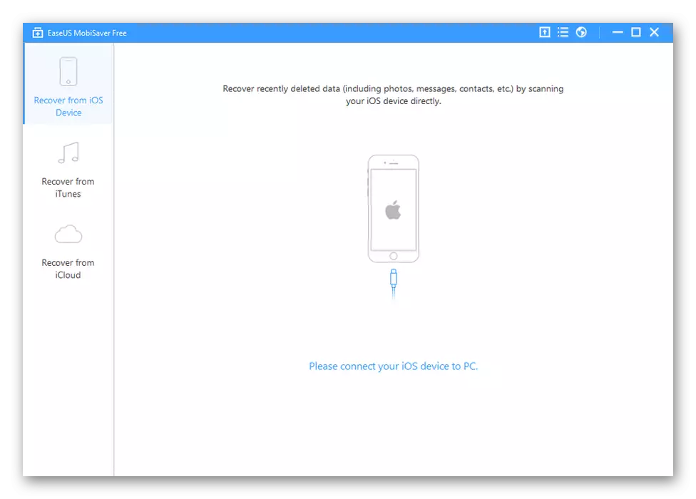 easeus mobisaver程序的主屏幕使用iTunes和iCloud备份恢复单个iPhone文件
