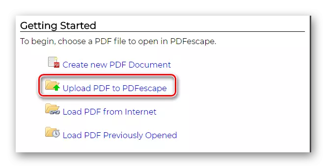 L'elecció d'una versió de el Document de documents en línia Servei PDFescape