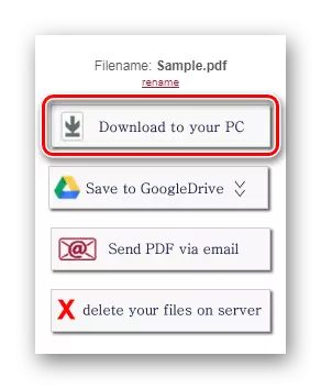 Descargar arquivo procesado en liña PDFzorro Service