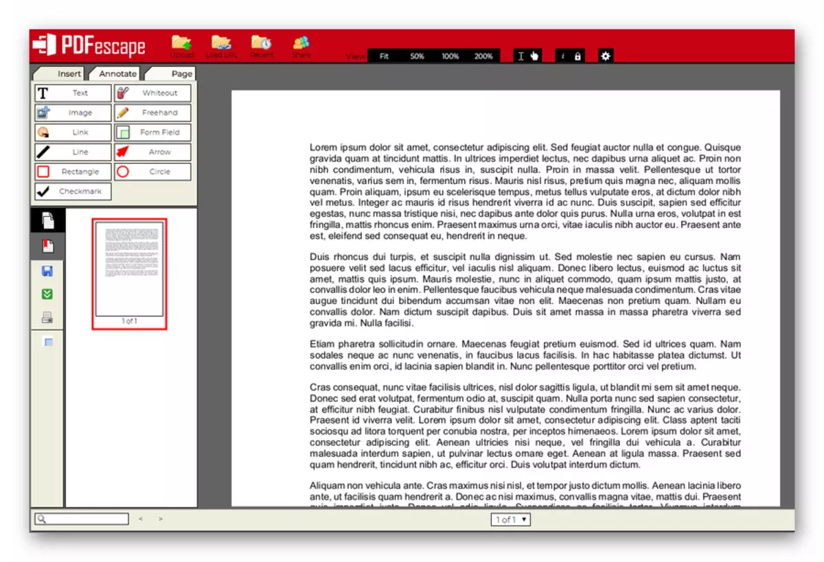interfície de serveis web per veure els arxius PDF PDFescape