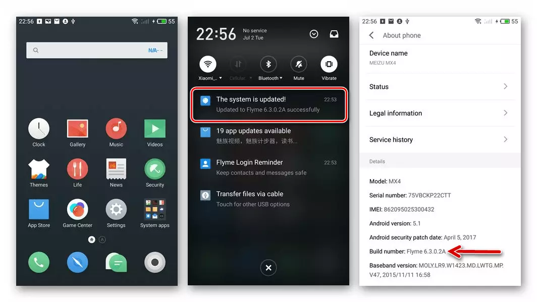 Meizu mx4 smartphone succesfuldt opdateret til Flyme Os Version 6.3.0.2A