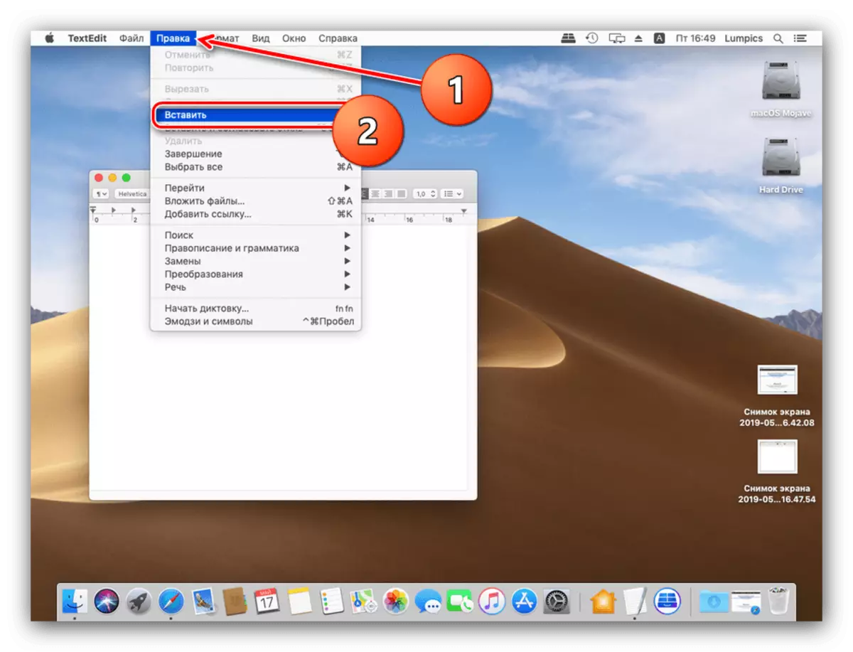 Settu valda texta á MacBook með valmyndastikunni