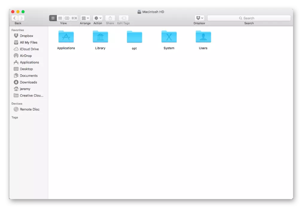 Các tệp và thư mục trong trình tìm trong hệ điều hành MacOS