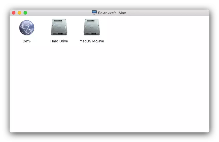 Жүйелік қосымшалар компьютері MacOS ортасында ашық