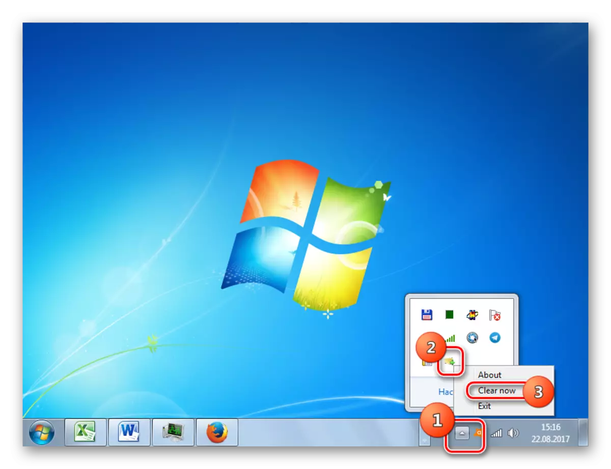 Windows 7-ում Clipttl ծրագրում UniClox- ի մաքրում սկսելը