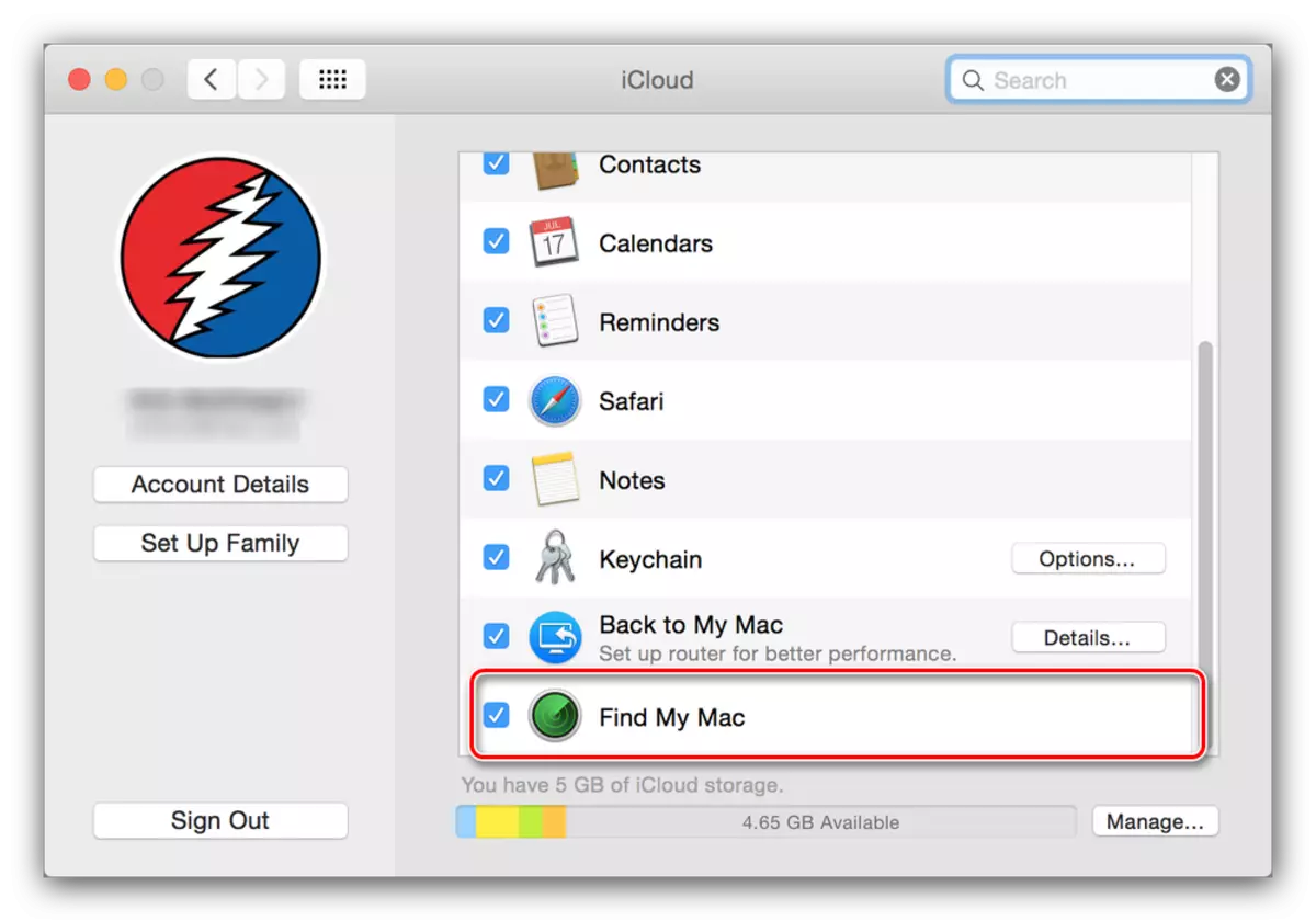 Ստուգեք Մականուն ICLOUD- ում `MacOS օպերացիոն համակարգի մաքուր տեղադրման դիմաց