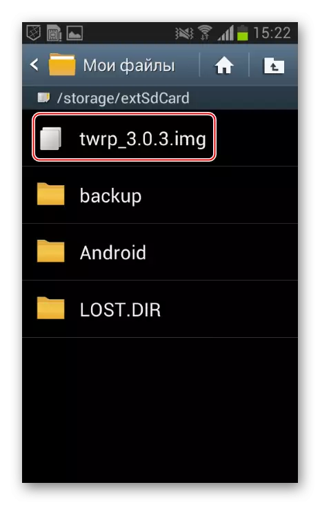 Samsung GT-I8552 Galaxy Win Image TWRP në kartën e kujtesës