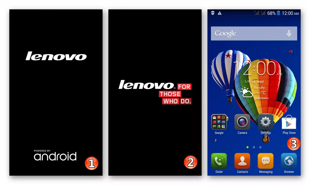 Lenovo IdeaPhone A328 Thamanga kusinthidwa fimuweya pambuyo unsembe