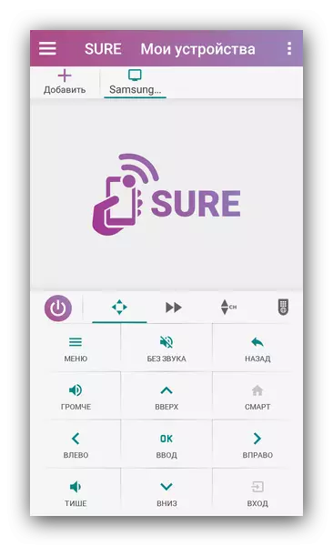 The main features of the TV management in Sure Universal Remote