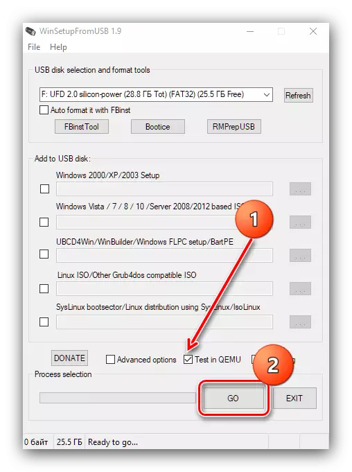Ihlola idrayivu ku-winsepfromusb ukudala i-multizrode flash drive ngeWindows 10