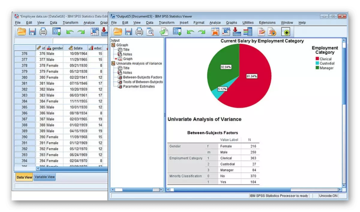SPSS Statistics Program Interface