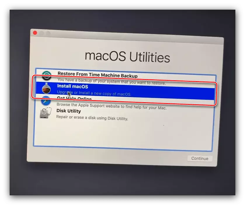 MacOS এর USB ড্রাইভ থেকে ইনস্টলেশনের চালানো
