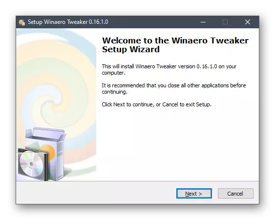 El programa d'instal·lació Winaero Tweaker a Windows 10