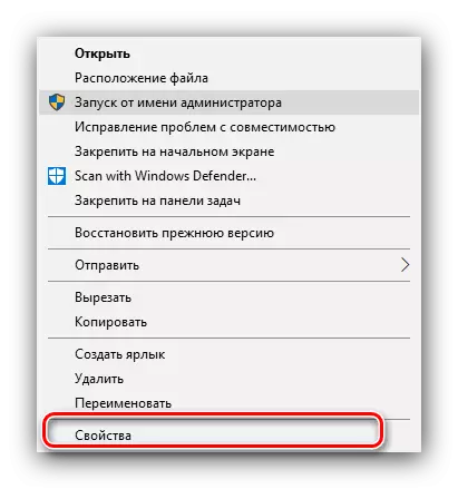 Abra as propriedades da etiqueta para resolver problemas com a instalação no Windows 10