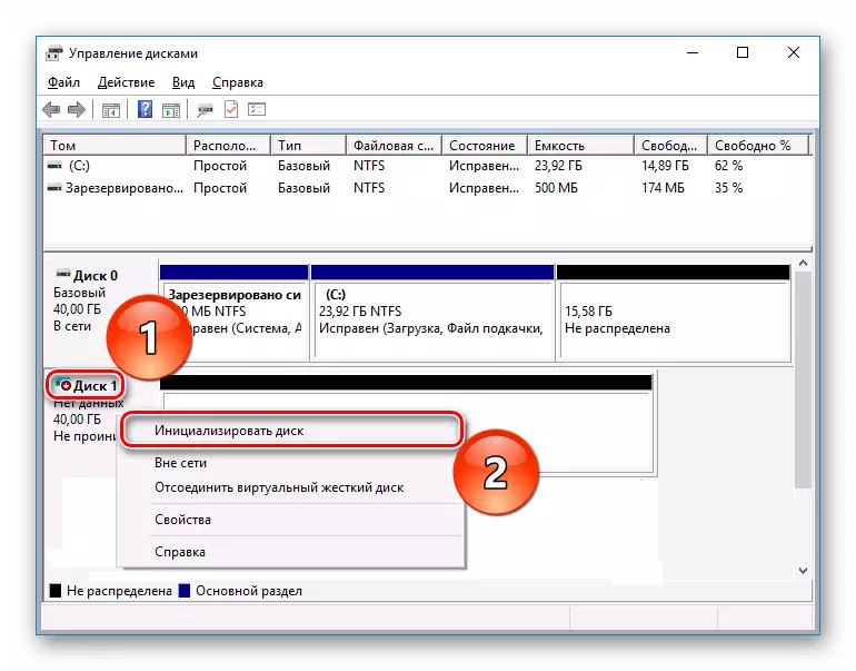 Inisialisasi disk di Manajemen Disk Panel Kontrol di Windows