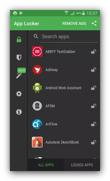 Aparença Aplicació App Locker (Burakgon)