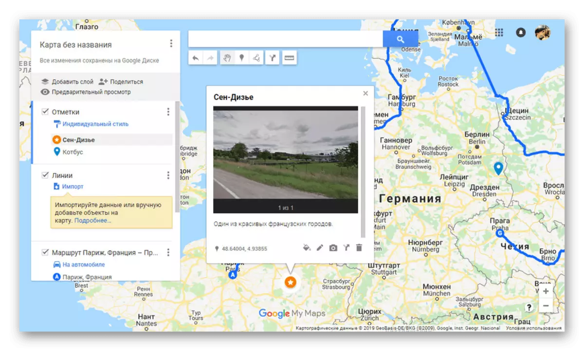 Tilføjelse af markører på Google My Maps