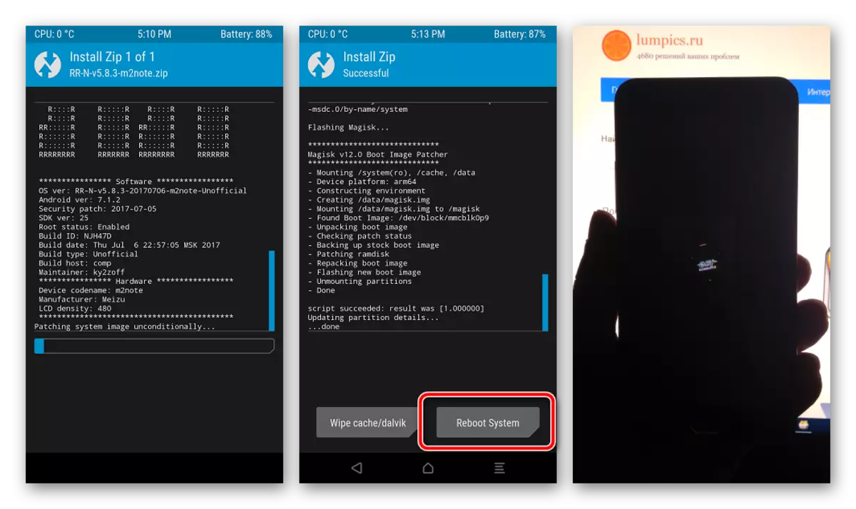 Meizu M2 Mubo nga sulat Firmware sa TWRP ug paglunsad sa batasan sa Android 7