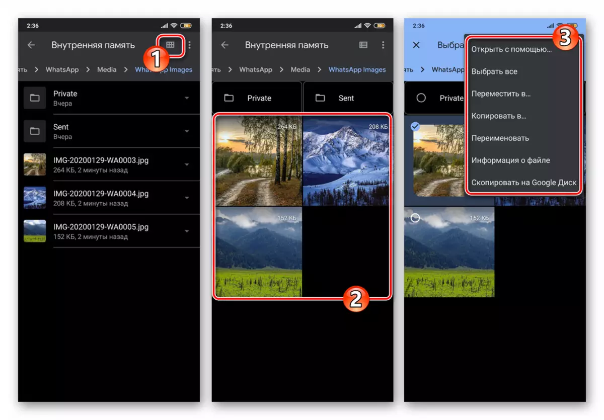 WhatsApp voor Android Manipulatie met opgeslagen mediterrane foto met behulp van dirigent voor Android