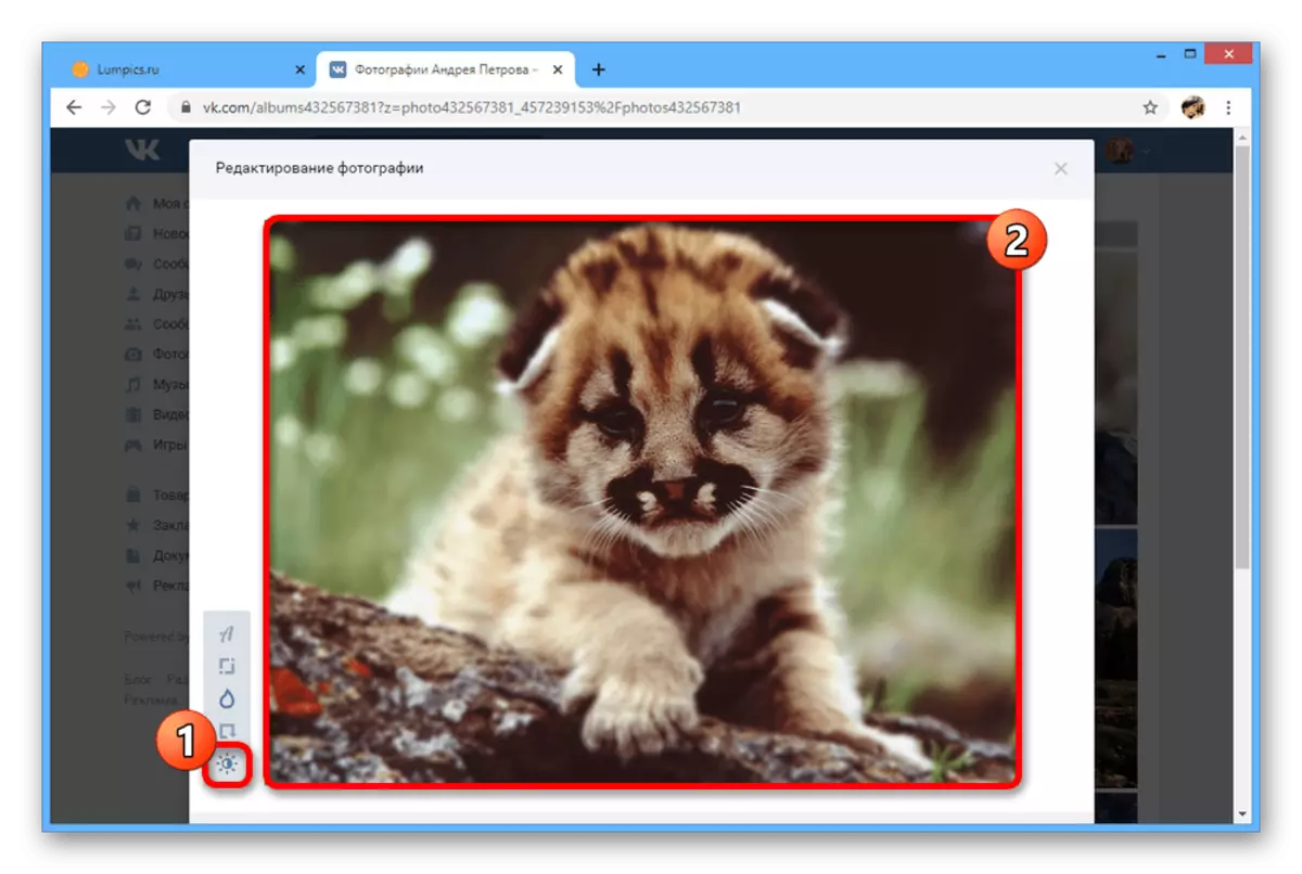 ВКонтакте веб-сайтында автоматты фото түзету
