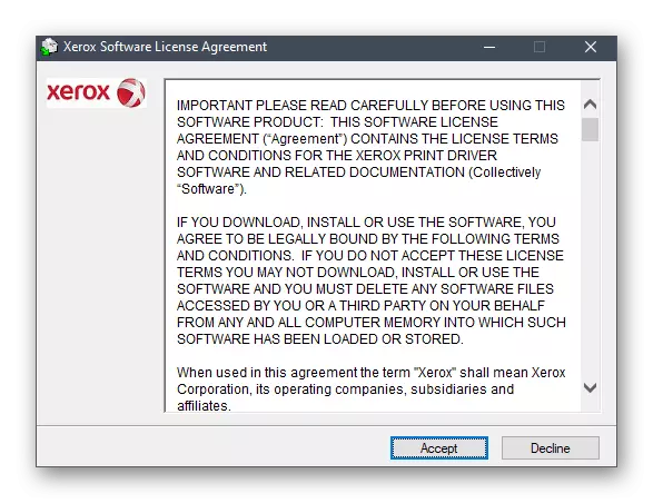 Conferma del Contratto di licenza per l'installazione del driver Xerox Phaser 3250