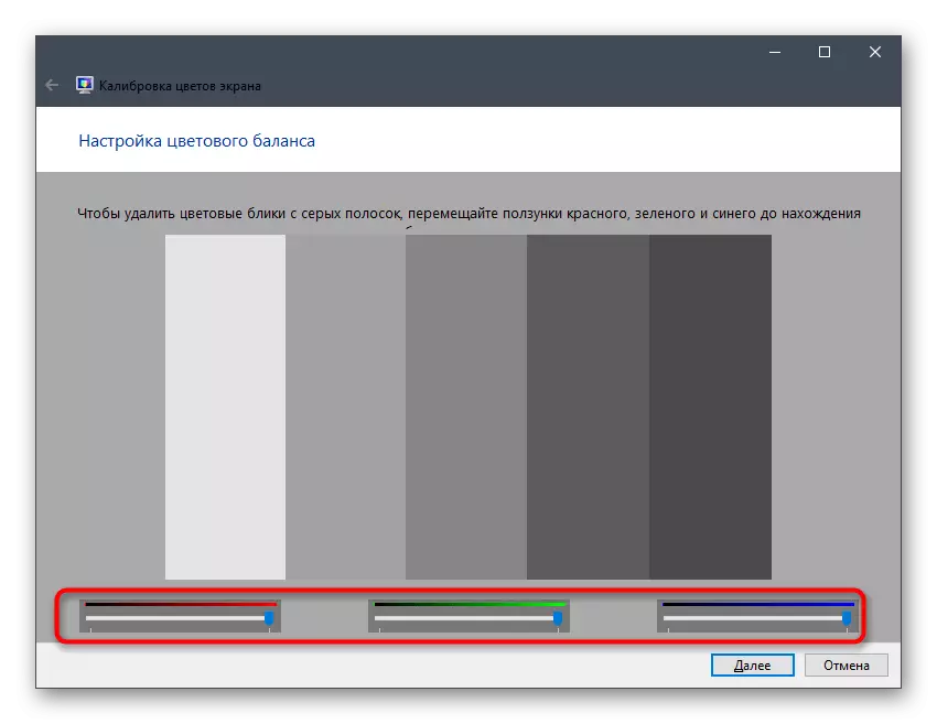 Impostazione dei colori del monitor durante la calibrazione tramite Windows 10
