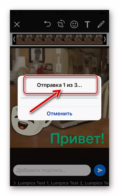 GIF fitxategiak dokumentuetatik WhatsApp-en bidez bidaltzeko prozesua iOS-erako