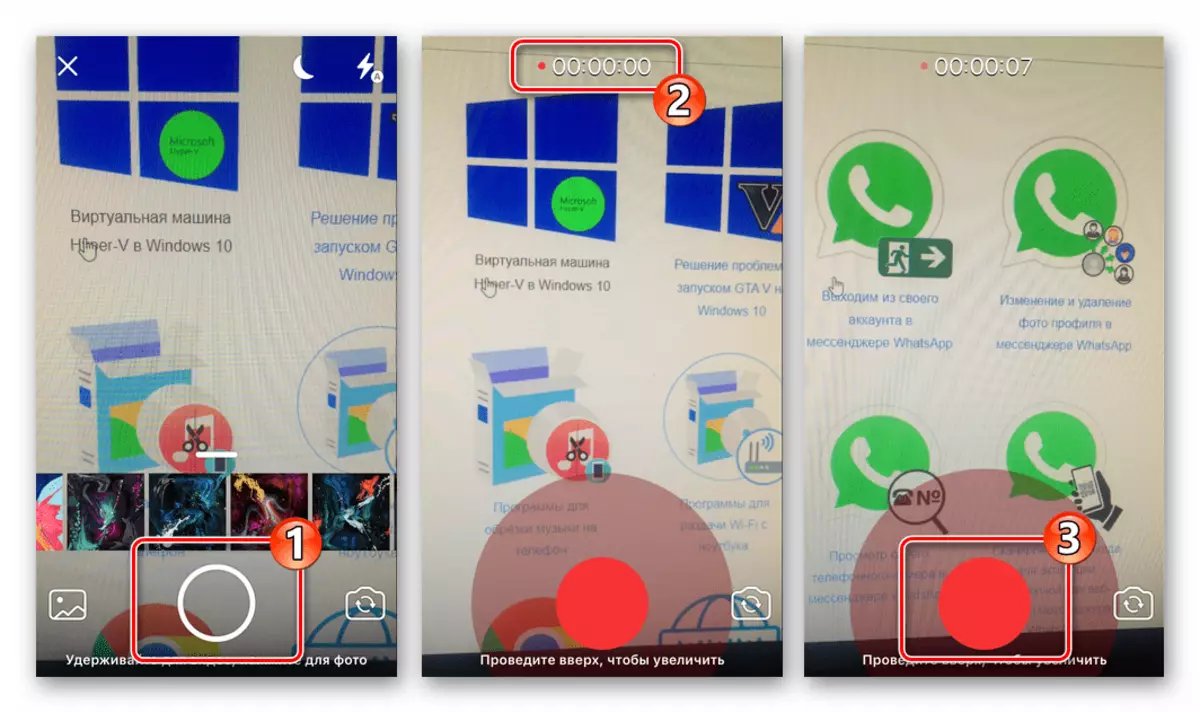 WhatsApp pro IOS záznam krátkého videa iPhone fotoaparát k vytvoření gif