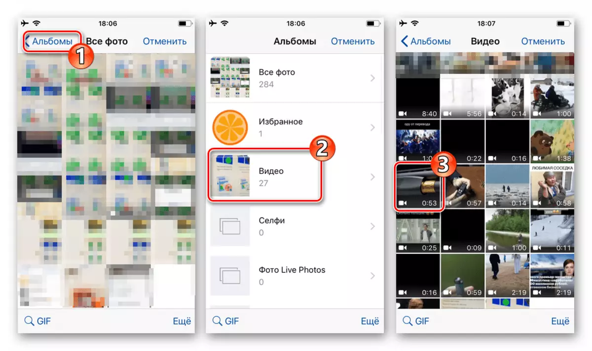 WhatsApp pro volbu IOS základního videa pro Gifki vytvořené v Messenger