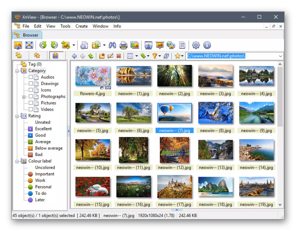 Користење на програмата XNView за да ги видите фотографиите на компјутер