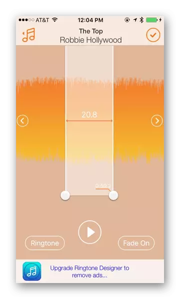 Interfaz de programa de diseño de tono de diseño 2.0 en iPhone