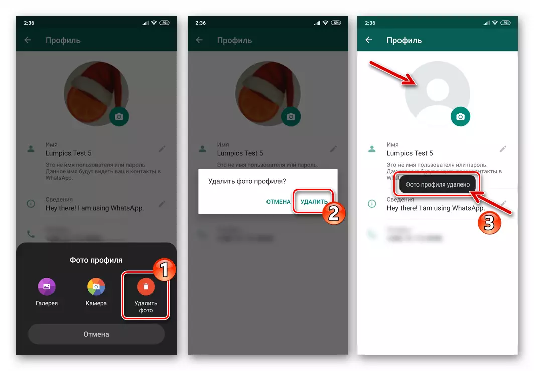 Whatsapp pro Android Odstranění fotografický profil v messengeru