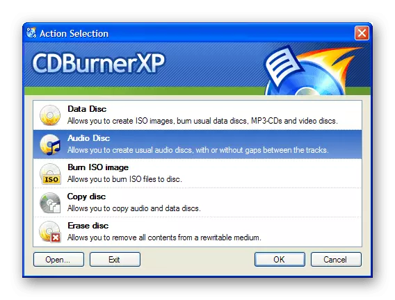 გამოყენებით CDBurnerXP პროგრამა ჩაწერას მუსიკა დისკზე