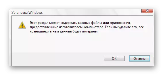 Potvrdenie odstránenia oddielu pevného disku počas inštalácie systému Windows 10