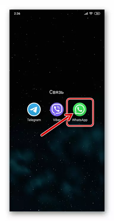 WhatsApp барои Android Active Истифодаи паёмнависӣ дар смартфон