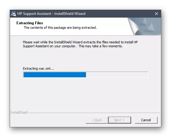 Aspettando l'installazione dell'utilità Assistente di supporto HP