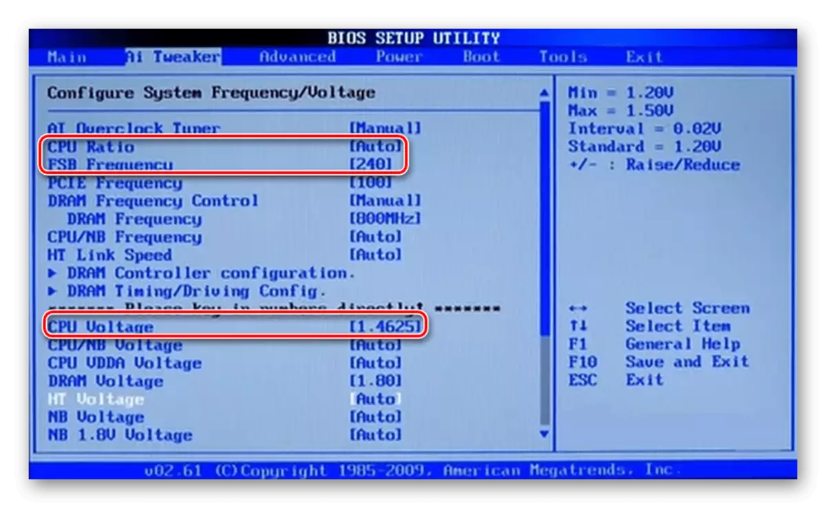 Rindas, kas jāmaina, lai overclock datoru BIOS