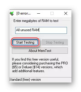 RAM pārbaudi, izmantojot memtest lietderību
