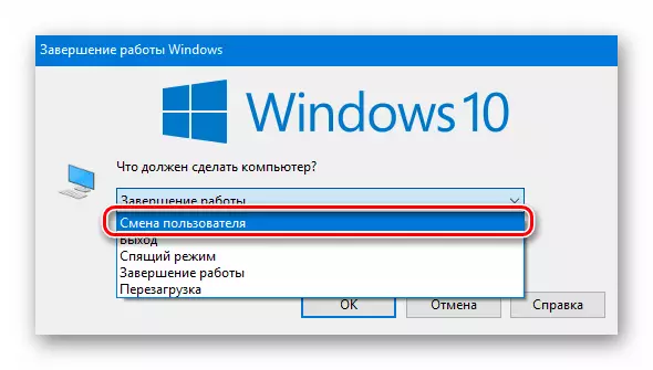 Eksempel på et brugerskifte på enheder, der kører Windows 10