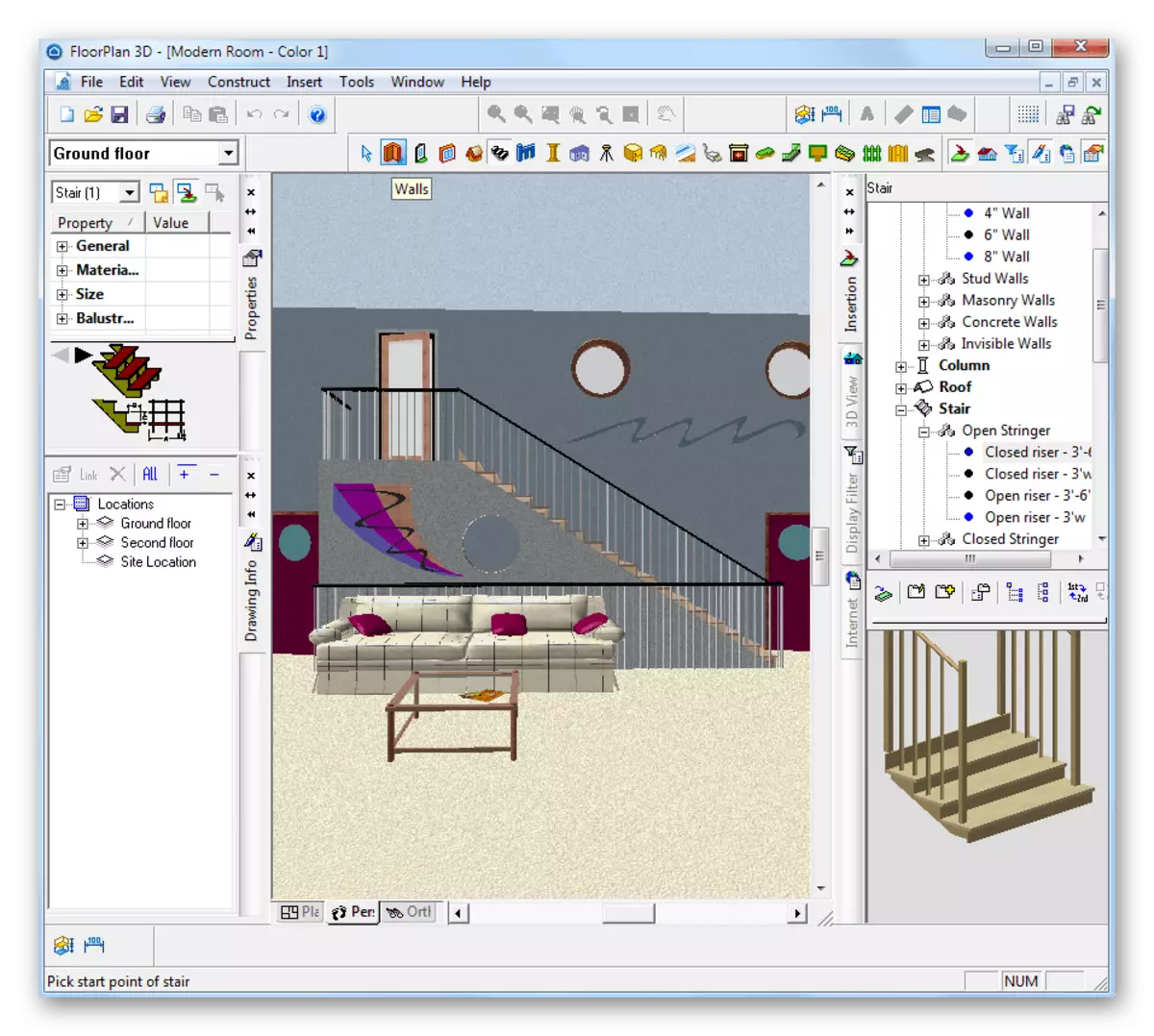 Interfície de programa 3D de Floorplan 3D