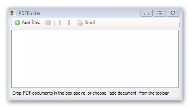 PDFbinder Program interface