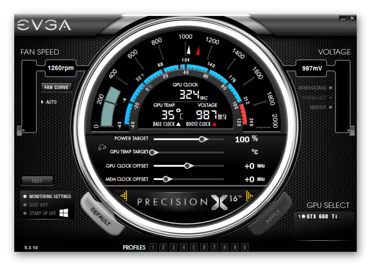 EVGA Precision X Program Interface