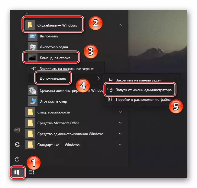 Exécutez une ligne de commande pour le compte de l'administrateur via le menu Démarrer de Windows 10