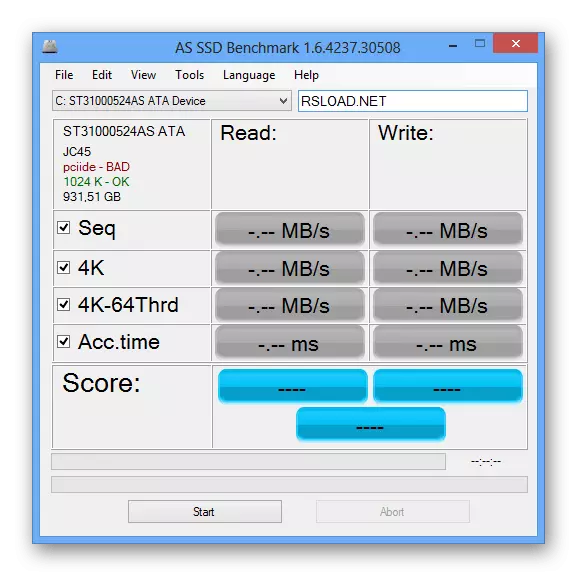 Употреба АС ССД референтног програма за проверу ССД брзине