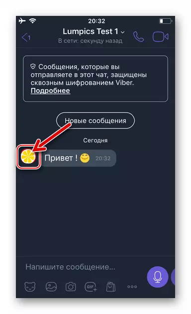 Viber pou iOS foto entèrlokuteur a nan chat la tou pre mesaj la voye yo